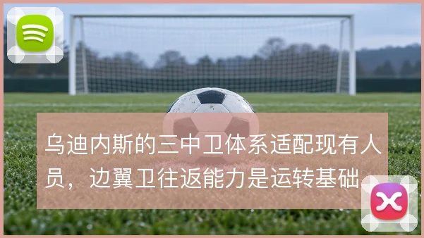 乌迪内斯的三中卫体系适配现有人员,边翼卫往返能力是运转基础